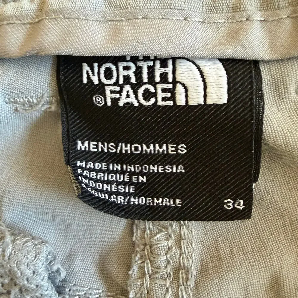 The North Face Mens 34 Gray Stretch Nylon Hiking Pants Lightweight Outdoor